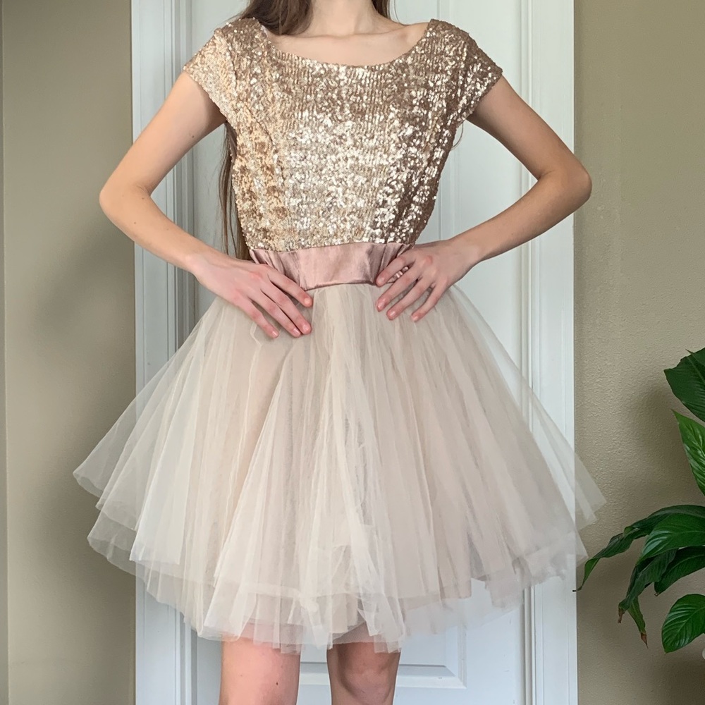 Trixxi tulle sequin dress